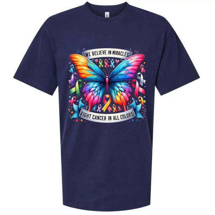 Support Squad Breast Cancer Awareness Cancer Butterfly Sueded Cloud Jersey T-Shirt