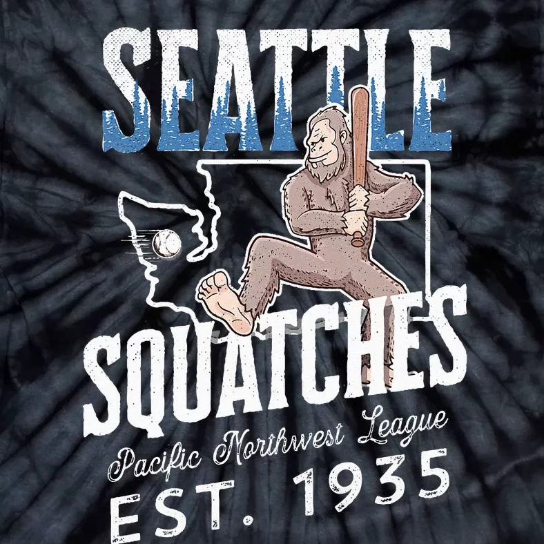 Seattle Squatches Bigfoot Baseball Team for Sasquatch Lovers Tie-Dye T-Shirt