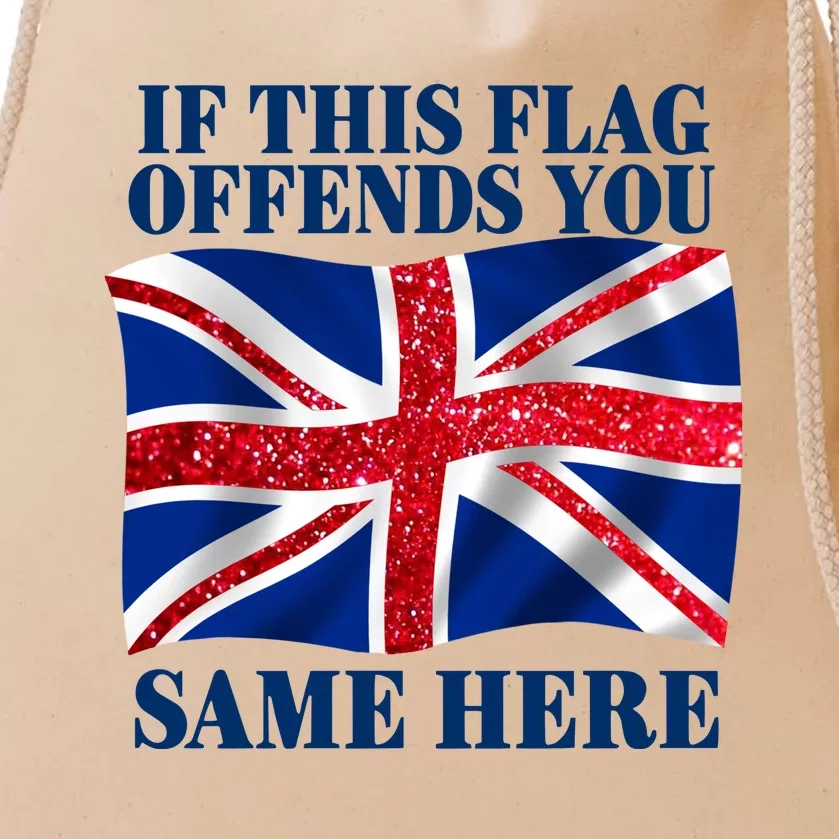 Shithead Steve British If This Flag Offends You Same Here Drawstring Bag