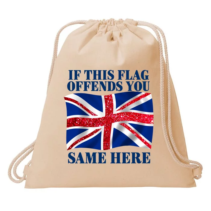 Shithead Steve British If This Flag Offends You Same Here Drawstring Bag