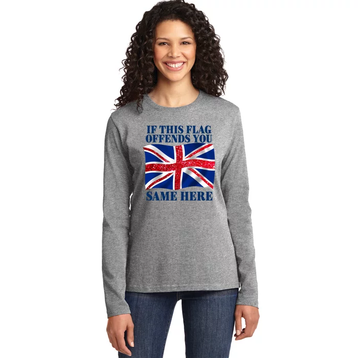 Shithead Steve British If This Flag Offends You Same Here Ladies Long Sleeve Shirt