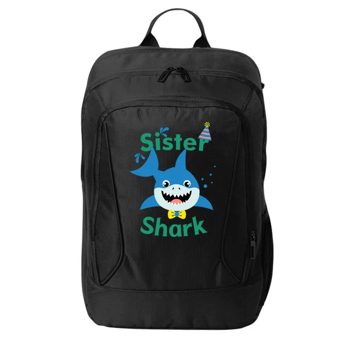 Sister Shark Birthday Party Matching Family City Backpack