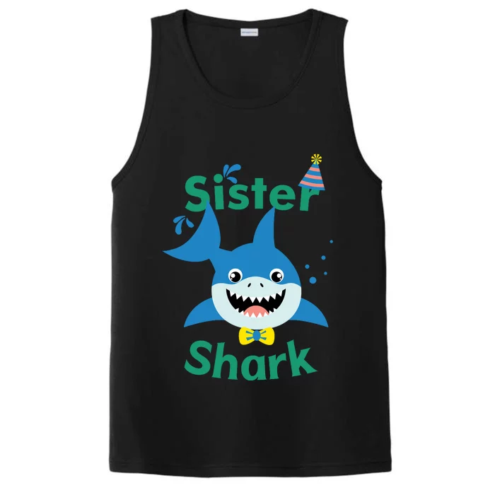 Sister Shark Birthday Party Matching Family Performance Tank