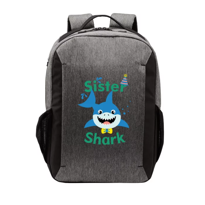 Sister Shark Birthday Party Matching Family Vector Backpack