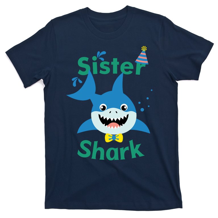Sister Shark Birthday Party Matching Family T-Shirt