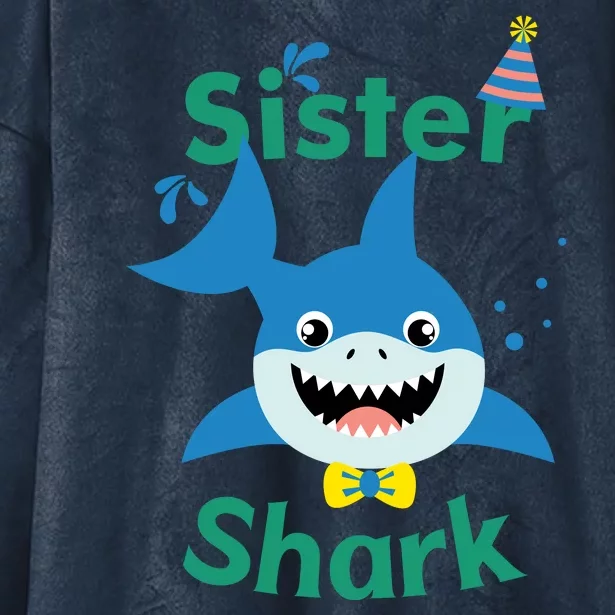 Sister Shark Birthday Party Matching Family Hooded Wearable Blanket