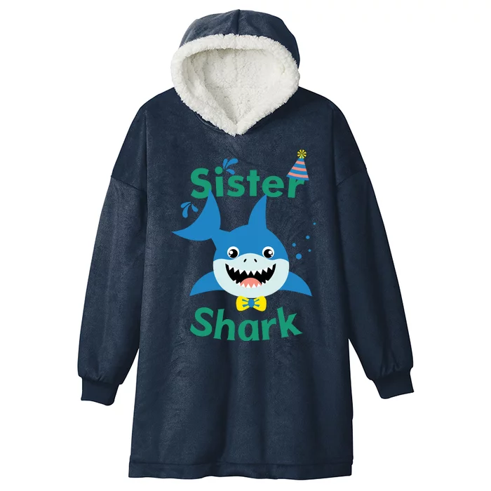 Sister Shark Birthday Party Matching Family Hooded Wearable Blanket