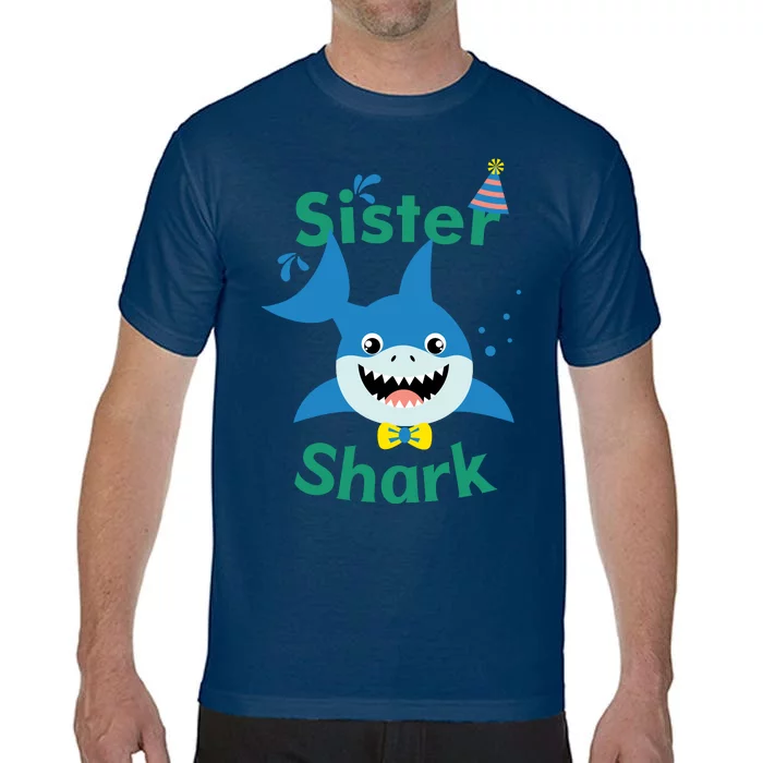 Sister Shark Birthday Party Matching Family Comfort Colors T-Shirt