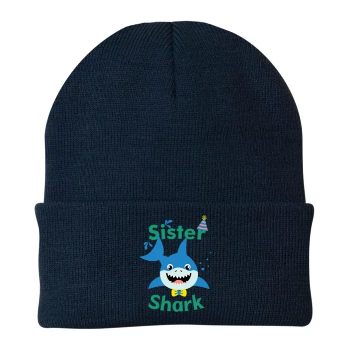 Sister Shark Birthday Party Matching Family Knit Cap Winter Beanie