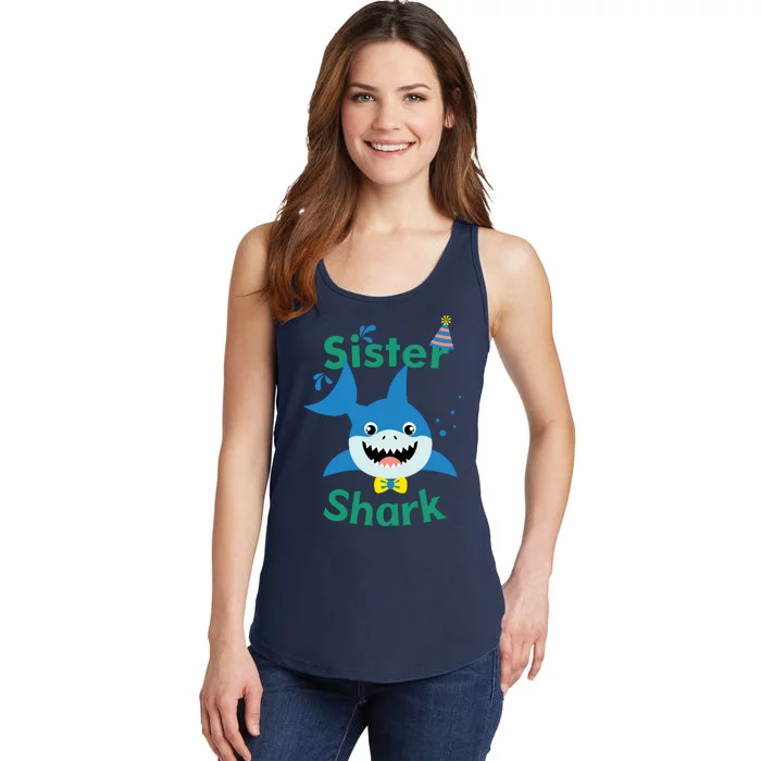 Sister Shark Birthday Party Matching Family Ladies Essential Tank