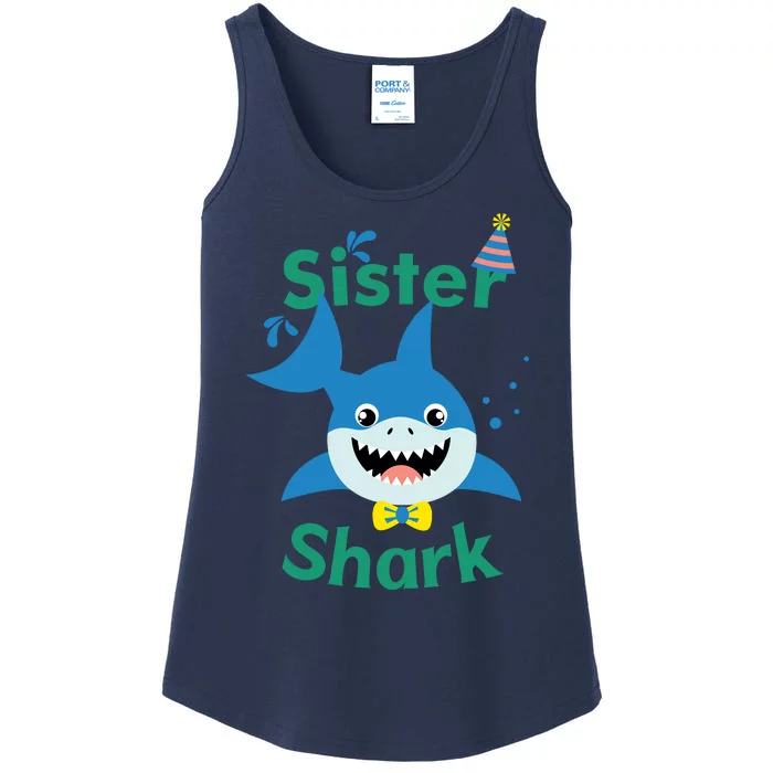 Sister Shark Birthday Party Matching Family Ladies Essential Tank