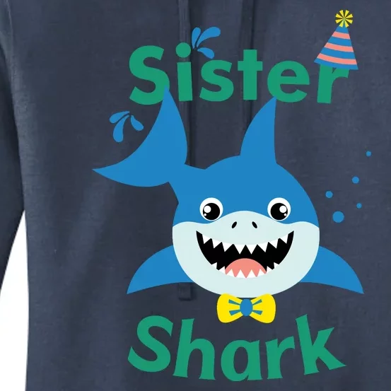 Sister Shark Birthday Party Matching Family Women's Pullover Hoodie