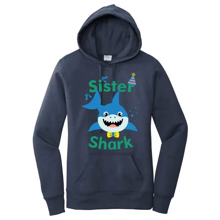 Sister Shark Birthday Party Matching Family Women's Pullover Hoodie