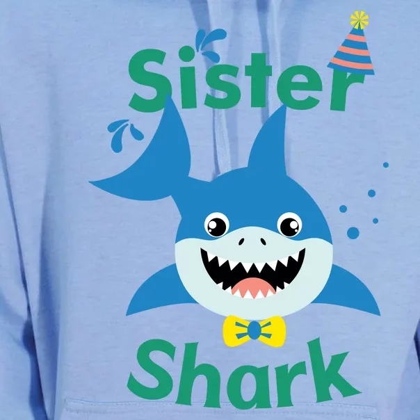 Sister Shark Birthday Party Matching Family Unisex Surf Hoodie