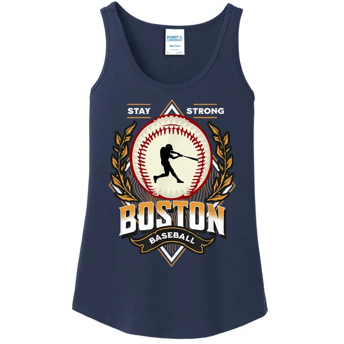 Stay Strong Boston Baseball Graphic Tee Vintage Style Ladies Essential Tank