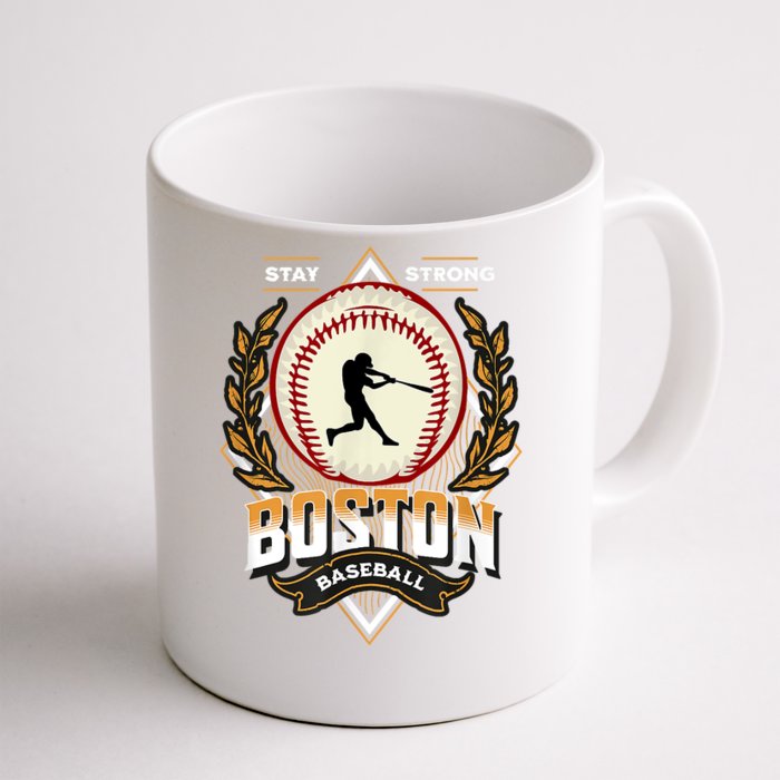 Stay Strong Boston Baseball Graphic Tee Vintage Style Front & Back Coffee Mug