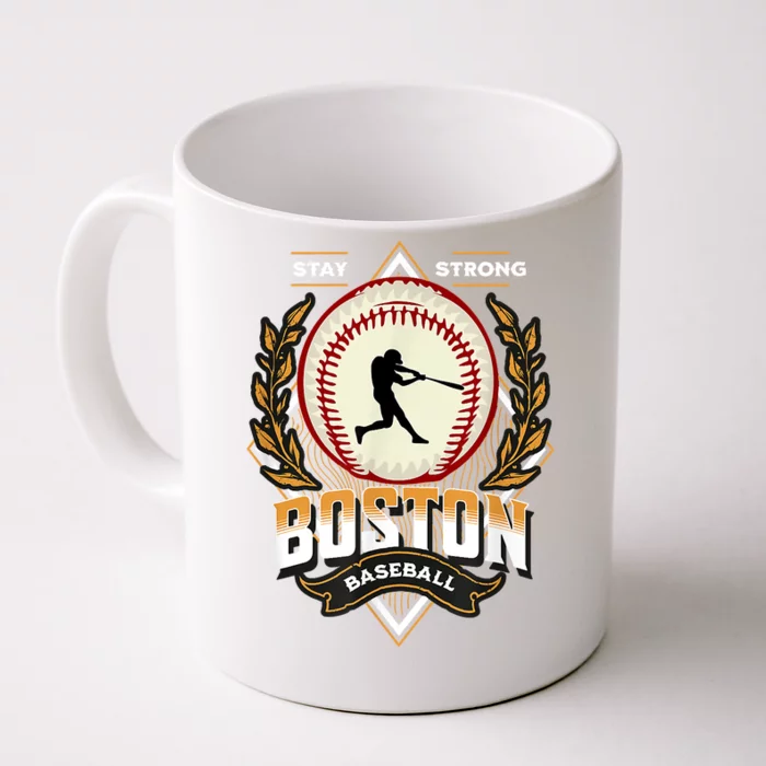 Stay Strong Boston Baseball Graphic Tee Vintage Style Front & Back Coffee Mug