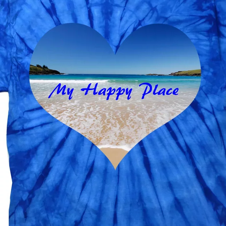 Summer Sand Beach Sea Ocean Is My Happy Place Gift Present Gift Tie-Dye T-Shirt