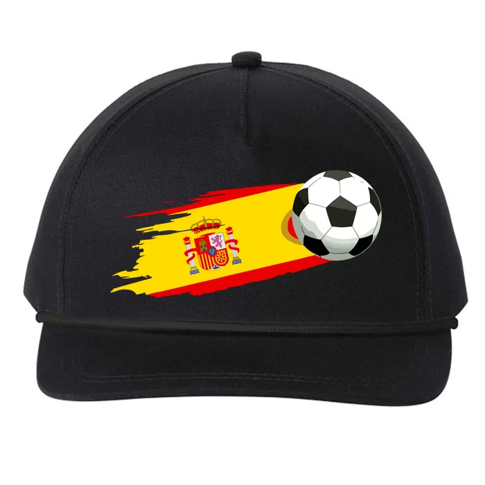 Spain Soccer Ball Spain Flag Jersey Spanish Football Fan Snapback Five-Panel Rope Hat