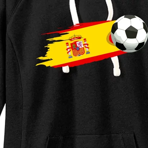 Spain Soccer Ball Spain Flag Jersey Spanish Football Fan Women's Fleece Hoodie