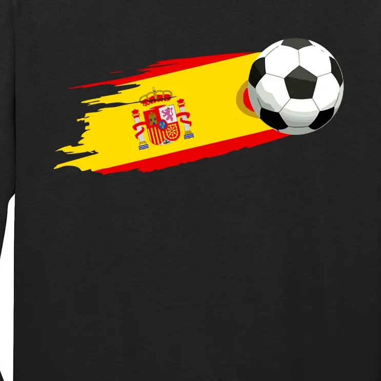 Spain Soccer Ball Spain Flag Jersey Spanish Football Fan Tall Long Sleeve T-Shirt