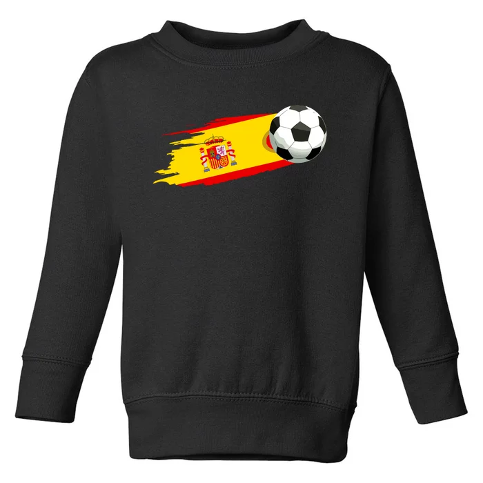 Spain Soccer Ball Spain Flag Jersey Spanish Football Fan Toddler Sweatshirt