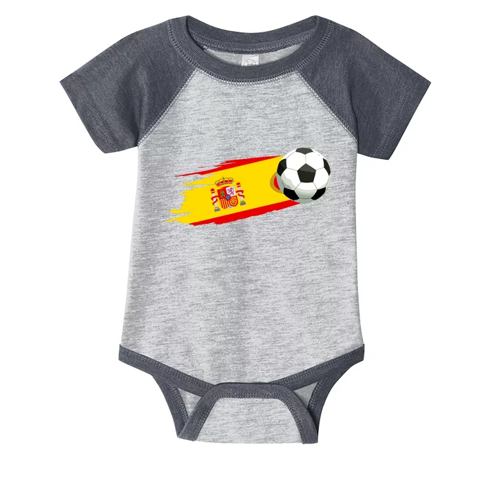 Spain Soccer Ball Spain Flag Jersey Spanish Football Fan Infant Baby Jersey Bodysuit