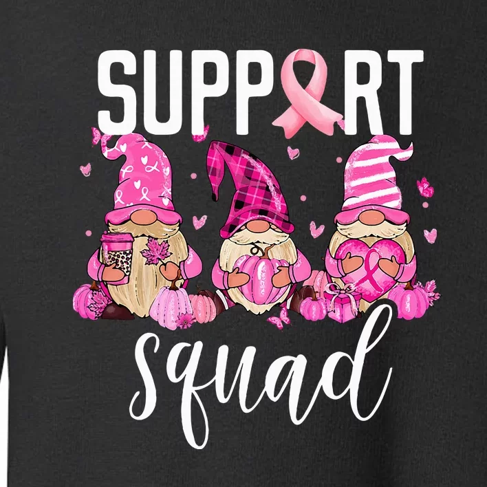 Support Squad Breast Cancer Awareness Gnomes Family Toddler Sweatshirt