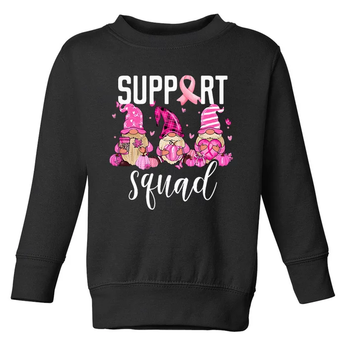 Support Squad Breast Cancer Awareness Gnomes Family Toddler Sweatshirt