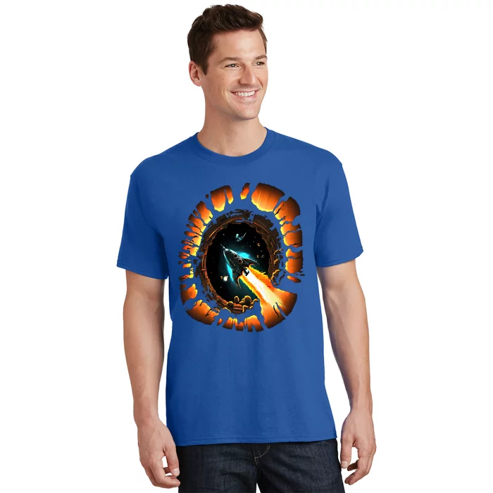 Space Spaceship Black Hole Rocket Astronomy Astronomer Cool Gift T-Shirt