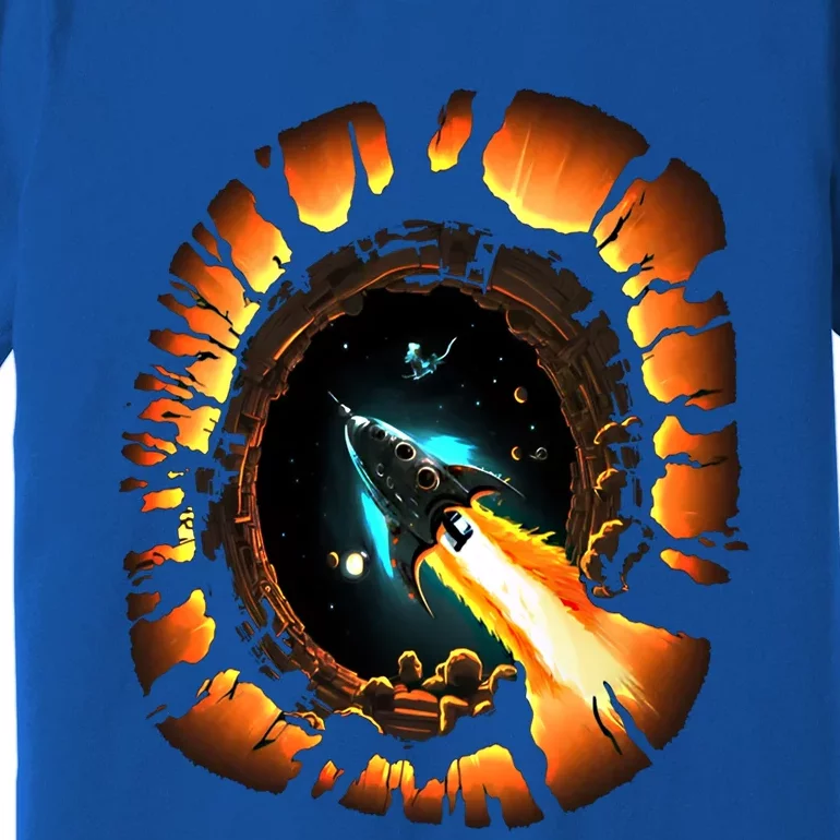 Space Spaceship Black Hole Rocket Astronomy Astronomer Cool Gift Premium T-Shirt