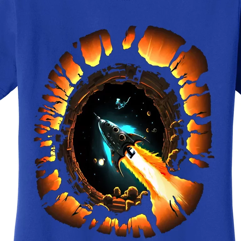 Space Spaceship Black Hole Rocket Astronomy Astronomer Cool Gift Women's T-Shirt