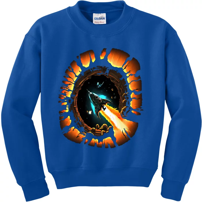 Space Spaceship Black Hole Rocket Astronomy Astronomer Cool Gift Kids Sweatshirt