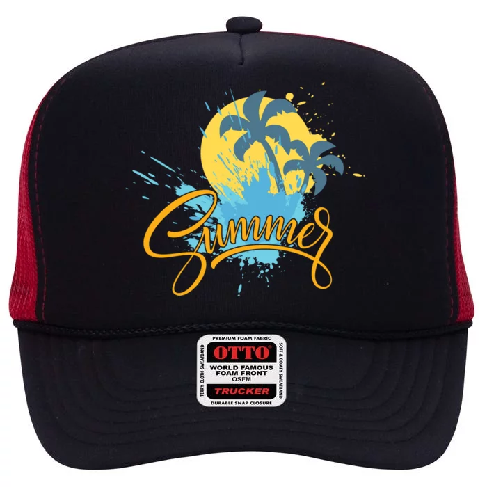 Summer Splash Beach Life High Crown Mesh Trucker Hat