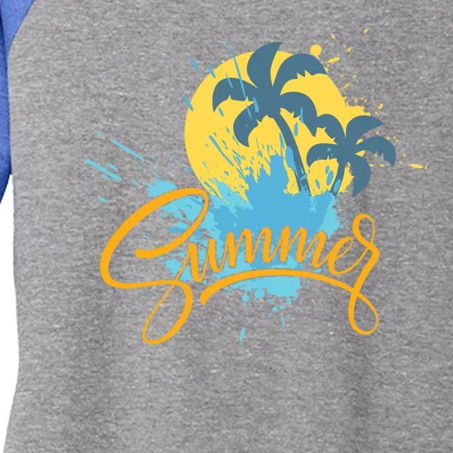 Summer Splash Beach Life Women's Tri-Blend 3/4-Sleeve Raglan Shirt