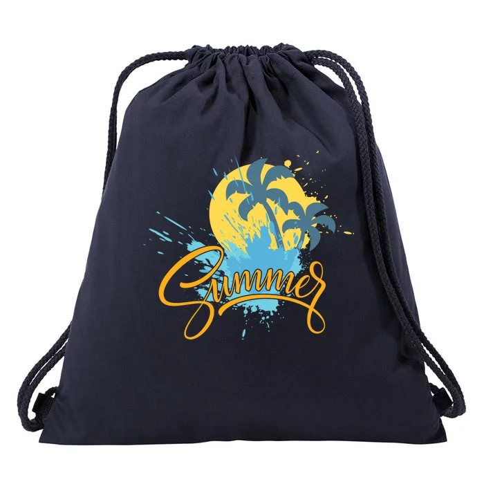 Summer Splash Beach Life Drawstring Bag