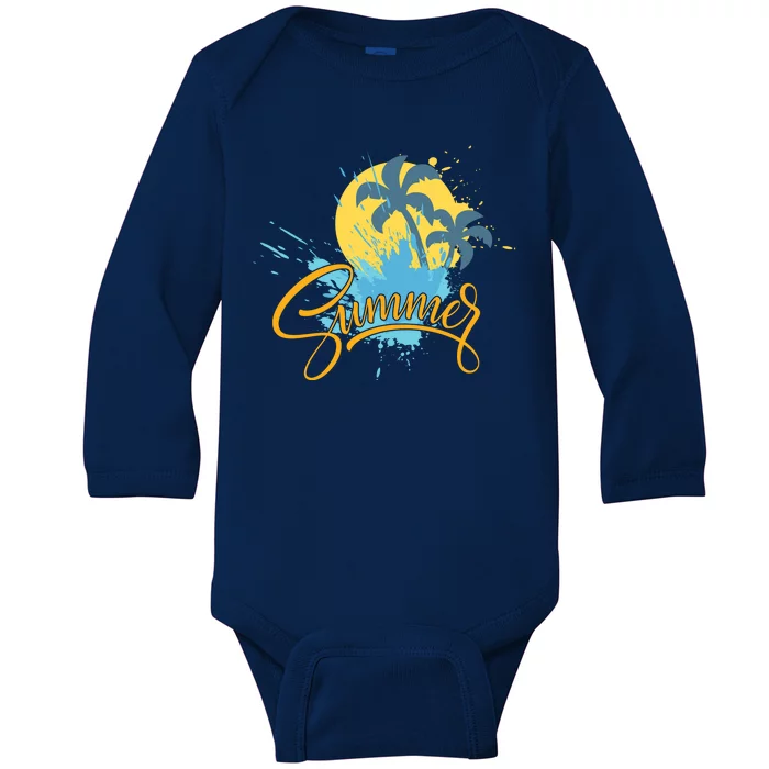 Summer Splash Beach Life Baby Long Sleeve Bodysuit