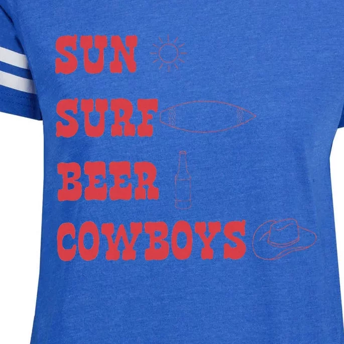 Sun Surf Beer Cowboys Apparel Enza Ladies Jersey Football T-Shirt