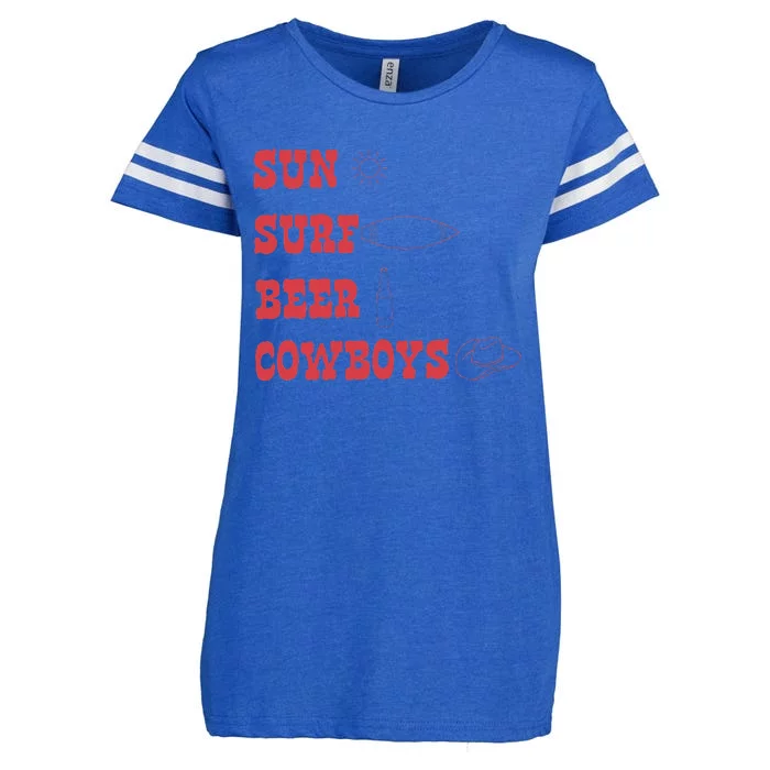 Sun Surf Beer Cowboys Apparel Enza Ladies Jersey Football T-Shirt