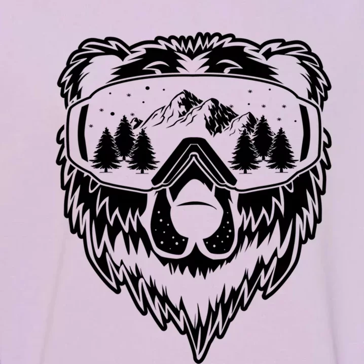 Snow Ski Bear Gift Cool Snowboard Bear With Sunglass Gift Garment-Dyed Sweatshirt