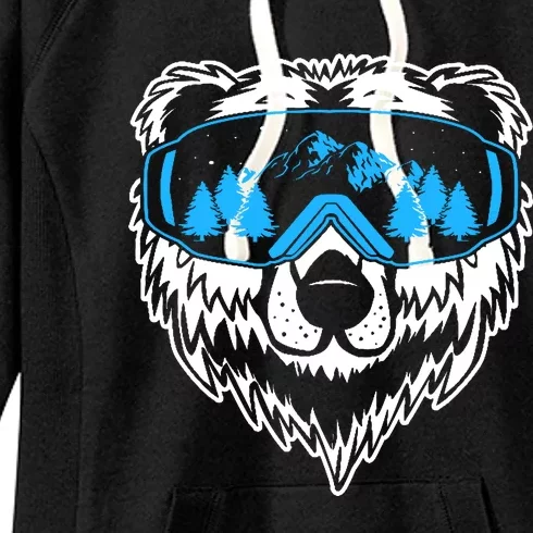 Snow Ski Bear Snowboard Women's Fleece Hoodie