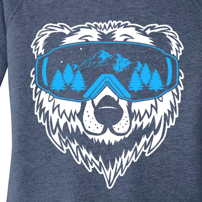 Snow Ski Bear Snowboard Women's Perfect Tri Tunic Long Sleeve Shirt