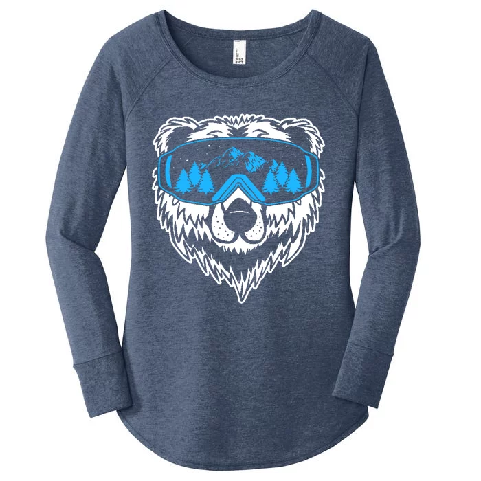 Snow Ski Bear Snowboard Women's Perfect Tri Tunic Long Sleeve Shirt