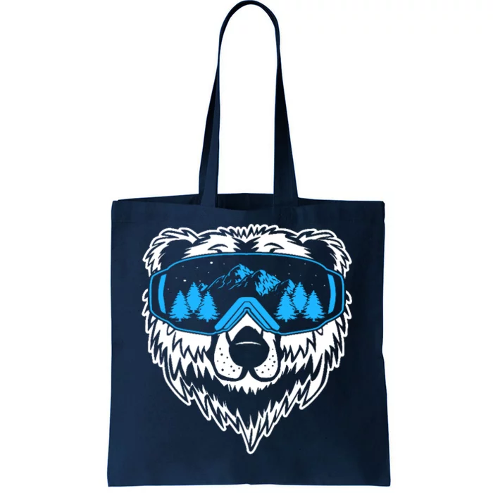 Snow Ski Bear Snowboard Tote Bag