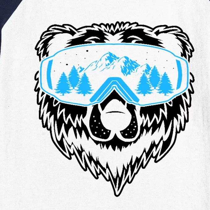 Snow Ski Bear Snowboard Baseball Sleeve Shirt