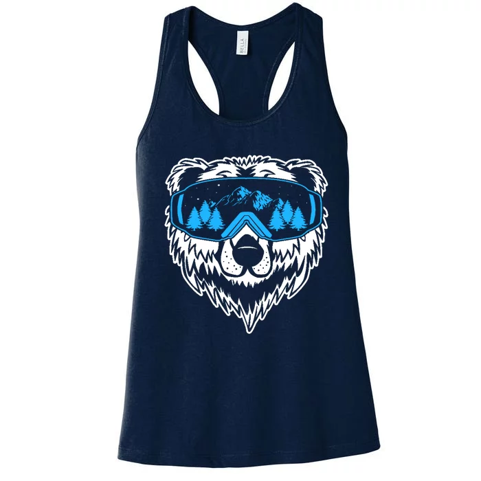 Snow Ski Bear Snowboard Women's Racerback Tank