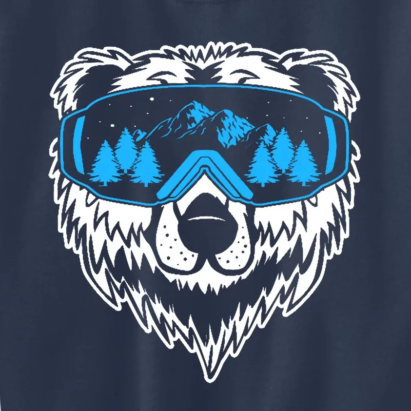 Snow Ski Bear Snowboard Kids Sweatshirt