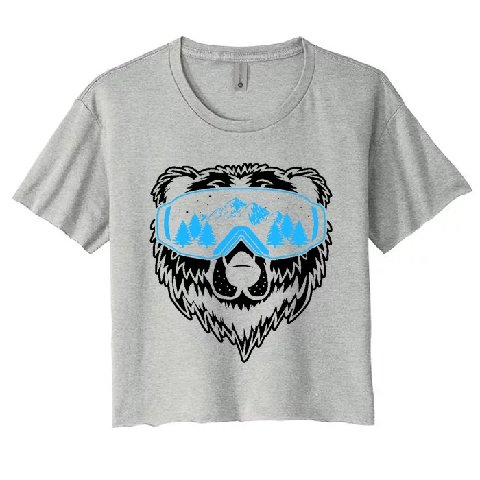 Snow Ski Bear Snowboard Women's Crop Top Tee