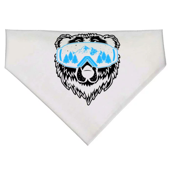 Snow Ski Bear Snowboard USA-Made Doggie Bandana