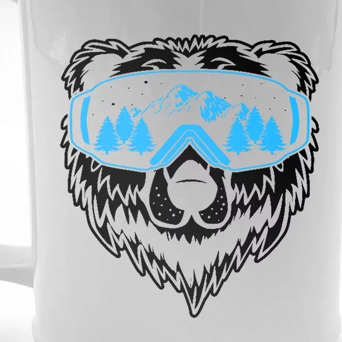 Snow Ski Bear Snowboard Front & Back Beer Stein